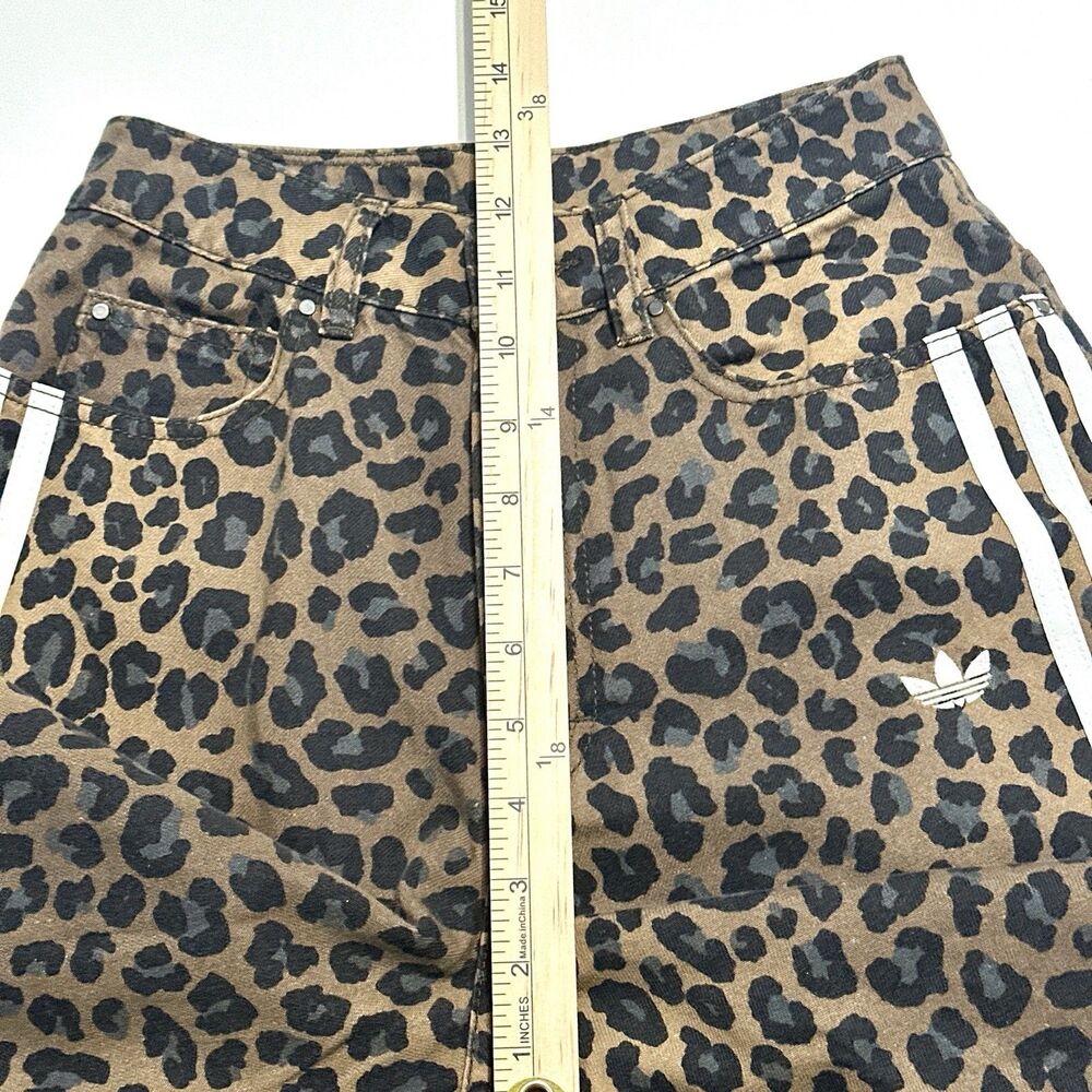 Adidas Originals 3 Stripes Leopard Denim/Bronze Bermuda Shorts KA2676, Womens 24 - Picture 6 of 14